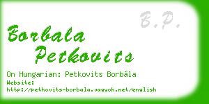 borbala petkovits business card